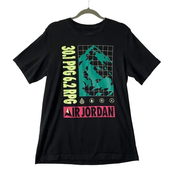 Air Jordan Men Black Standard Winter Utility Mountainside Tee T-Shirt Sz Medium - Picture 1 of 4
